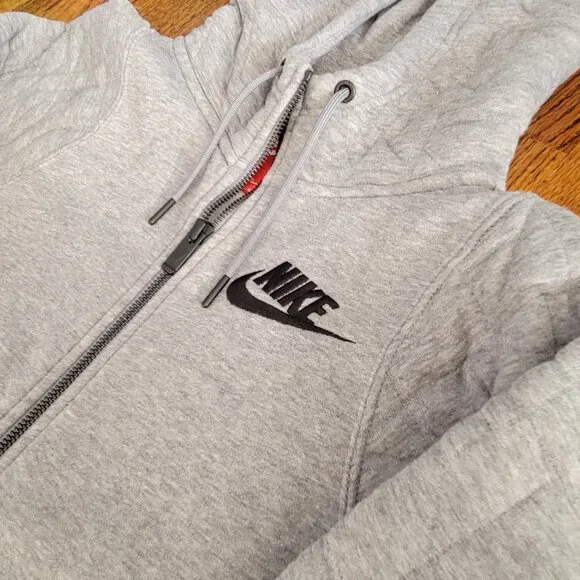 Nike Sportswear Gray Long Hoodie Women's Small Full Zip - Picture 4 of 12